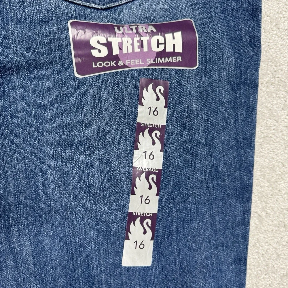Gloria Vanderbilt Amanda Jeans Womens 16 Blue Tapered Phoenix Wash Classic Fit